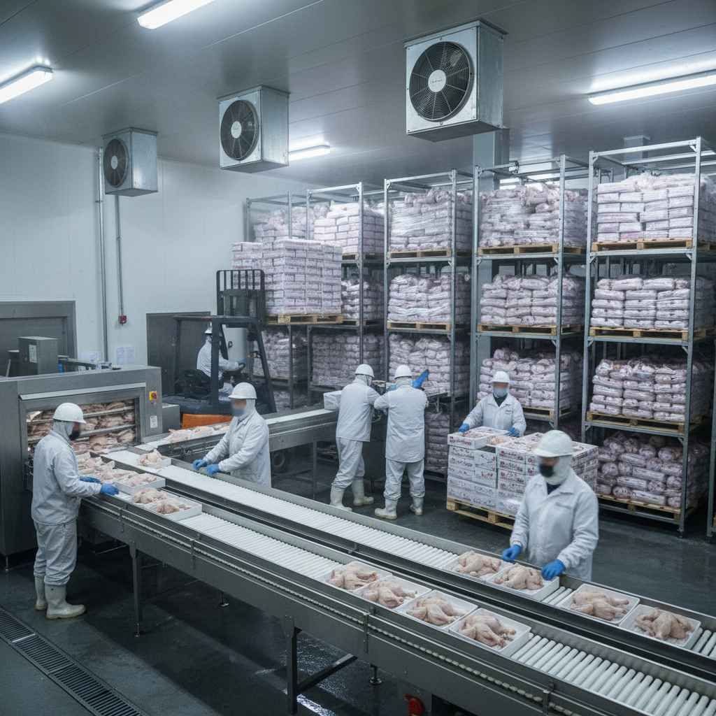 가금류 가공 및 저장 처리업, 기타 과실ㆍ채소 가공 및 저장 처리업, 수산동물 냉동품 제조업, 육류 포장육 및 냉동육 가공업(가금류 제외)