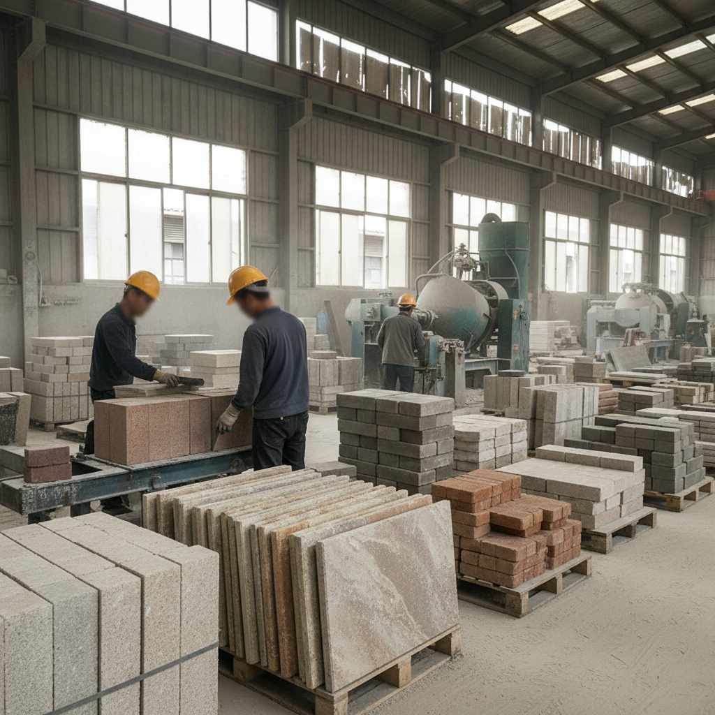 인조대리석 제품 제조업, 콘크리트 타일, 기와, 벽돌 및 블록 제조업