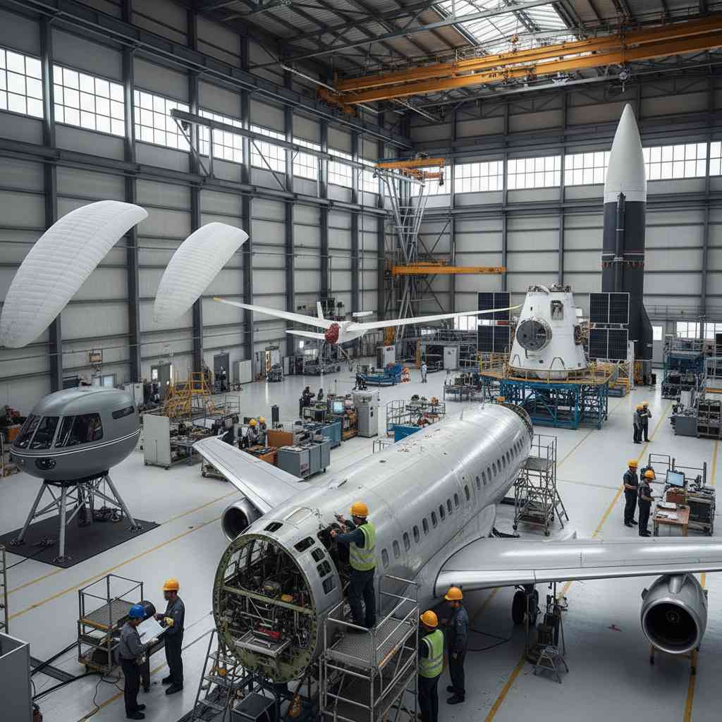 유인 항공기, 항공 우주선 및 보조장치 제조업