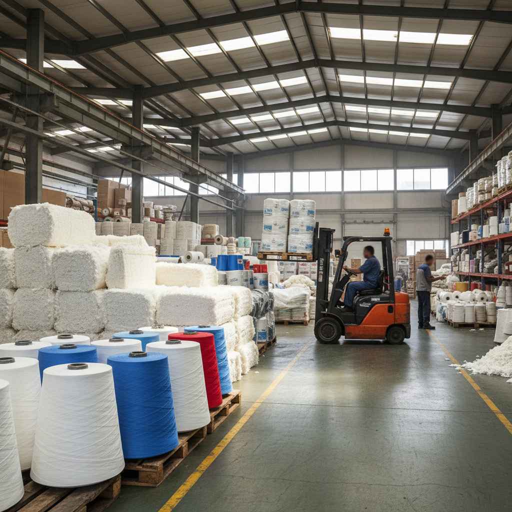 방직용 섬유 및 실 도매업