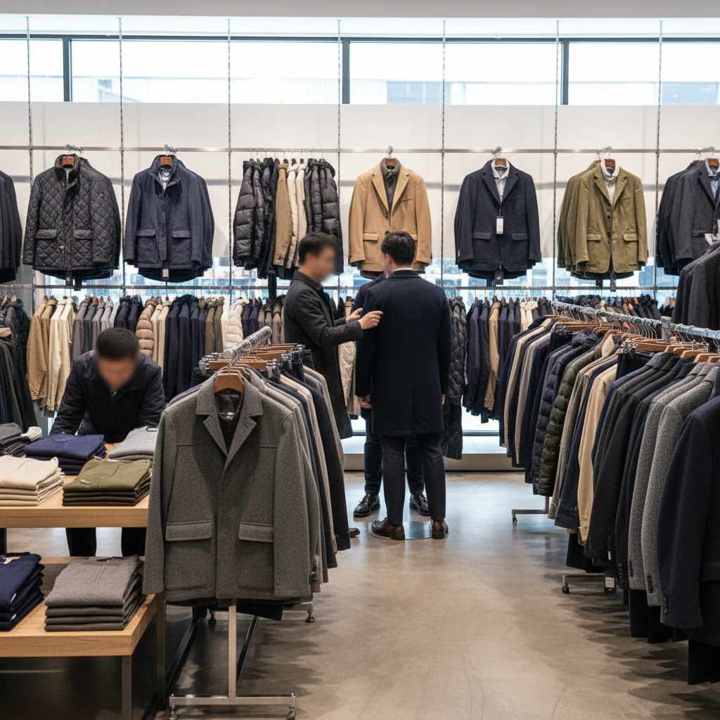 남자용 겉옷 소매업