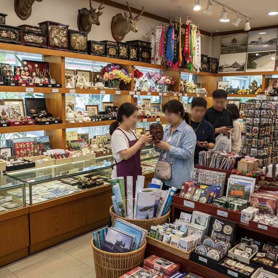 기념품, 관광 민예품 및 장식용품 소매업